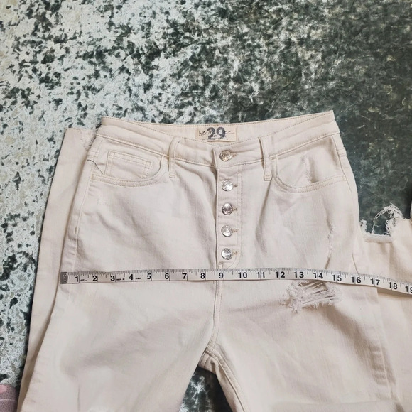 We The Free Cream Distressed High Rise Jeans - Picture 5 of 9